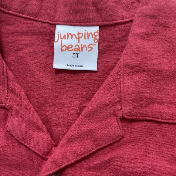 Boys Red Size 5T Jumping Beans Button Front Pocket Shirt New - Picture 3 of 5